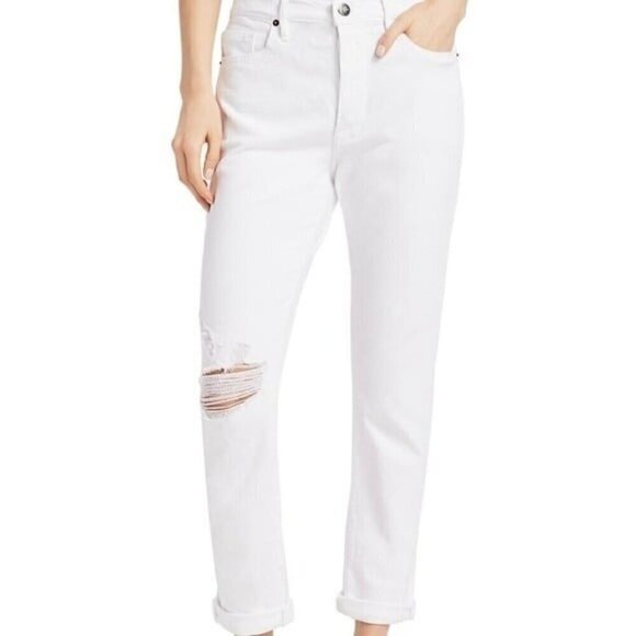 Frame NWT Le Beau Distressed High Rise Straight Leg Jeans Size 27 - Picture 2 of 12